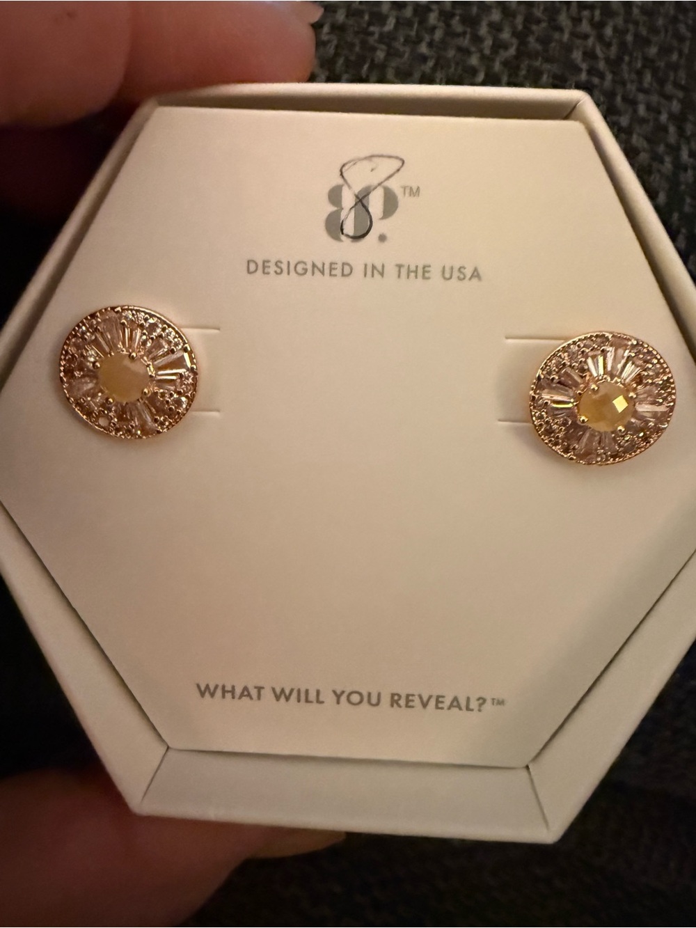 Rose Gold Sunburst Crystal Stud Earrings